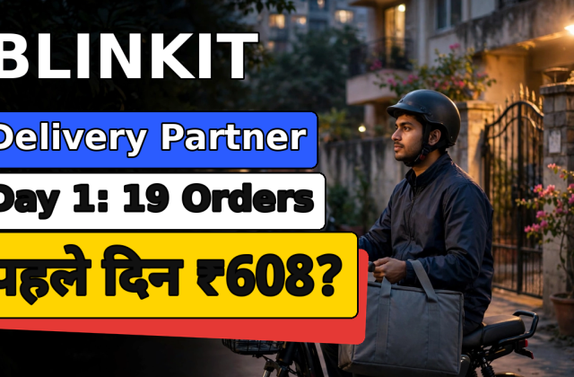 Blinkit Delivery से कितनी कमाई? Student ने पहले दिन का पूरा हिसाब बताया — 19 ऑर्डर पर ₹608