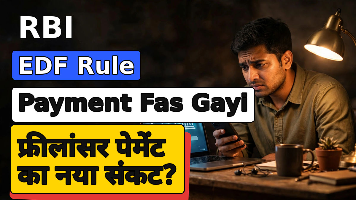 RBI EDF नियम के बाद विदेशी payment का इंतज़ार करते freelancer